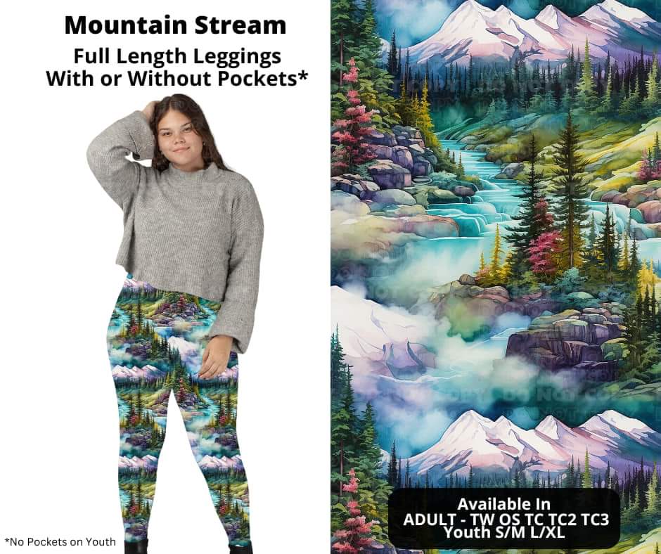 Mountain Stream Full Length Leggings w/ Pockets