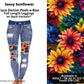 Sassy Sunflower Faux Denim Full Length Peekaboo Leggings