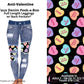 Anti-Valentine Faux Denim Full Length Peekaboo Leggings