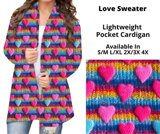 Love Sweater Pocket Cardigan