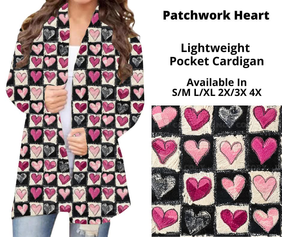 Patchwork Heart Pocket Cardigan