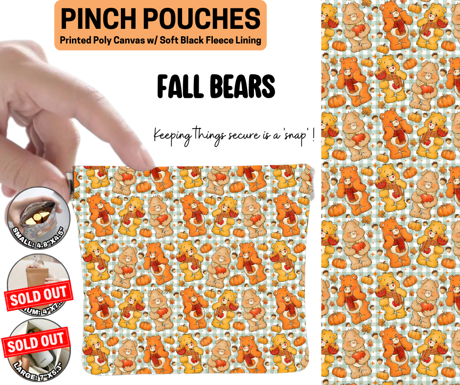 Fall Bears Pinch Pouches