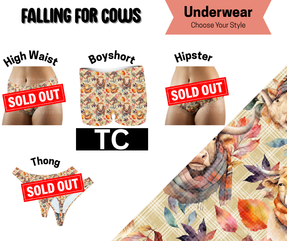 Falling For Cows Boyshort Underwear