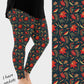 RTS - Falling Leaves on Navy Leggings w/ Pockets