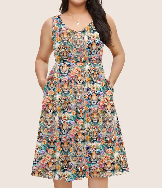 RTS - Floral Tigers Pocket Dress