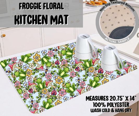Froggie Floral Kitchen Mat