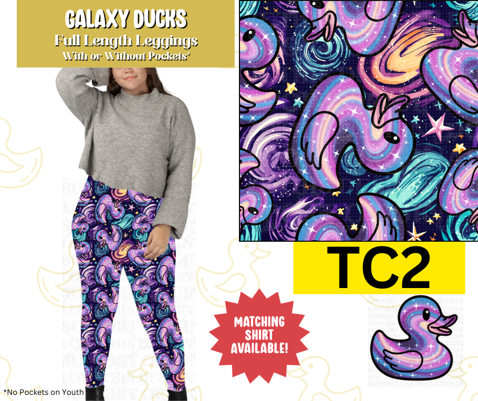 Galaxy Ducks Full Length Leggings w/ Pockets