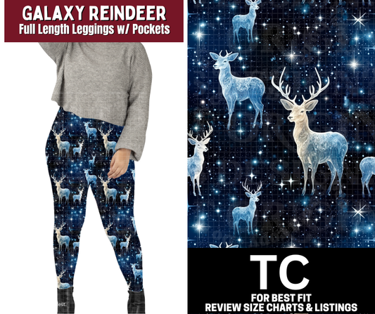 Galaxy Reindeer Full Length Leggings w/ Pockets