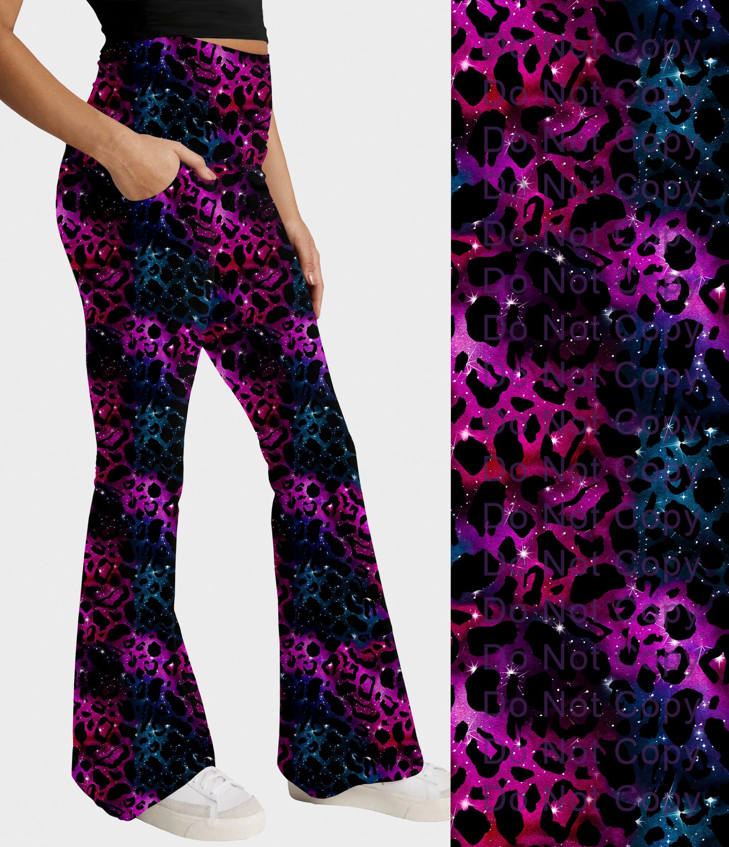 RTS - Galaxy Leopard Flare Leggings w/ Pockets