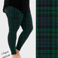 RTS - Green and Navy Plaid Leggings w/ Pockets