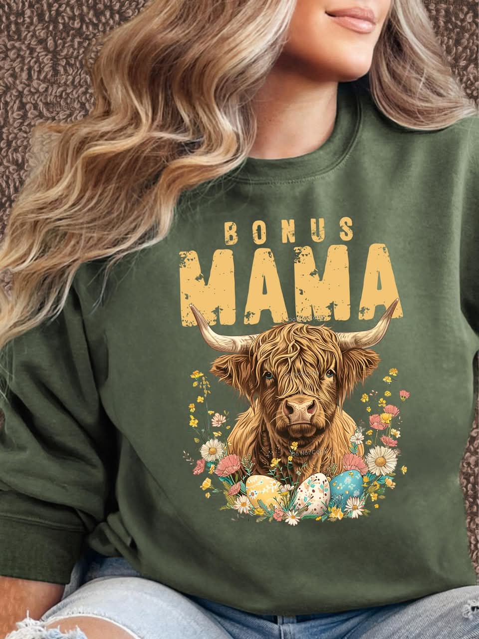 highland cow custom sweatshirt with name