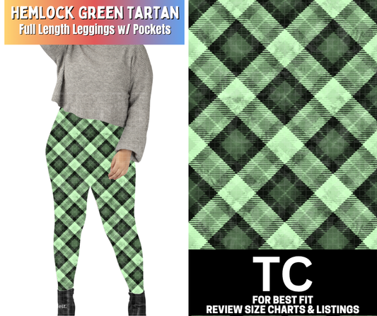 Hemlock Green Tartan Full Length Leggings w/ Pockets