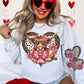 LOVE HIGHLAND COW 2 SWEATSHIRT W/ SLEEVE PRINT