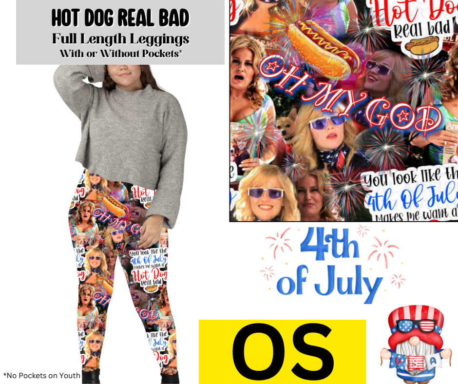 Hot Dog Real Bad Full Length Leggings w/ Pockets