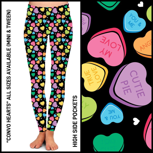 RTS - Convo Hearts Leggings with High Side Pockets