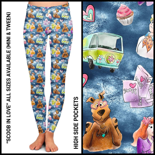 RTS - Scoob In Love Leggings with High Side Pockets