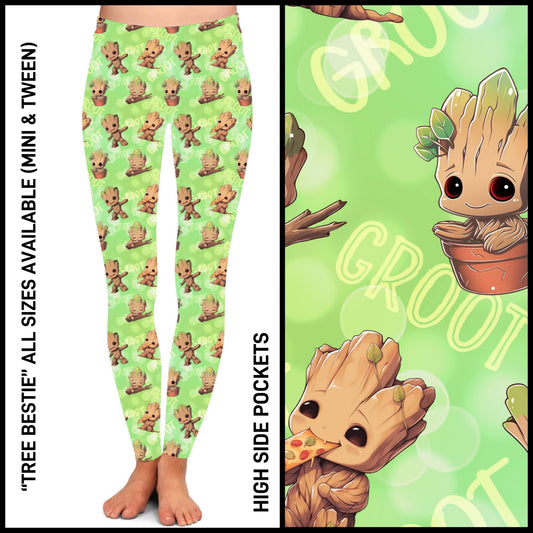 RTS - Tree Bestie Leggings with High Side Pockets