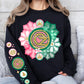 PINK & GREEN OZ SWEATSHIRT W/ SLEEVE PRINT