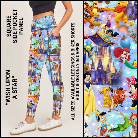 RTS - Wish Upon A Star Leggings with Square Side Pocket Panel