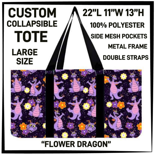 RTS - Flower Dragon Collapsible Tote