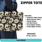 Lace Skulls Zipper Tote
