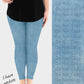 RTS - Light Blue Faux Denim Leggings w/ Pockets