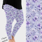 RTS - Light Purple Floral Leggings w/ Pockets