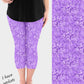 RTS - Light Purple Tie Dye Capri Leggings with Pockets