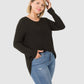 RTS - Long Sleeve Round Neck Top - Black