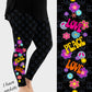 RTS - Peace Love Side Design Leggings w/ Pockets