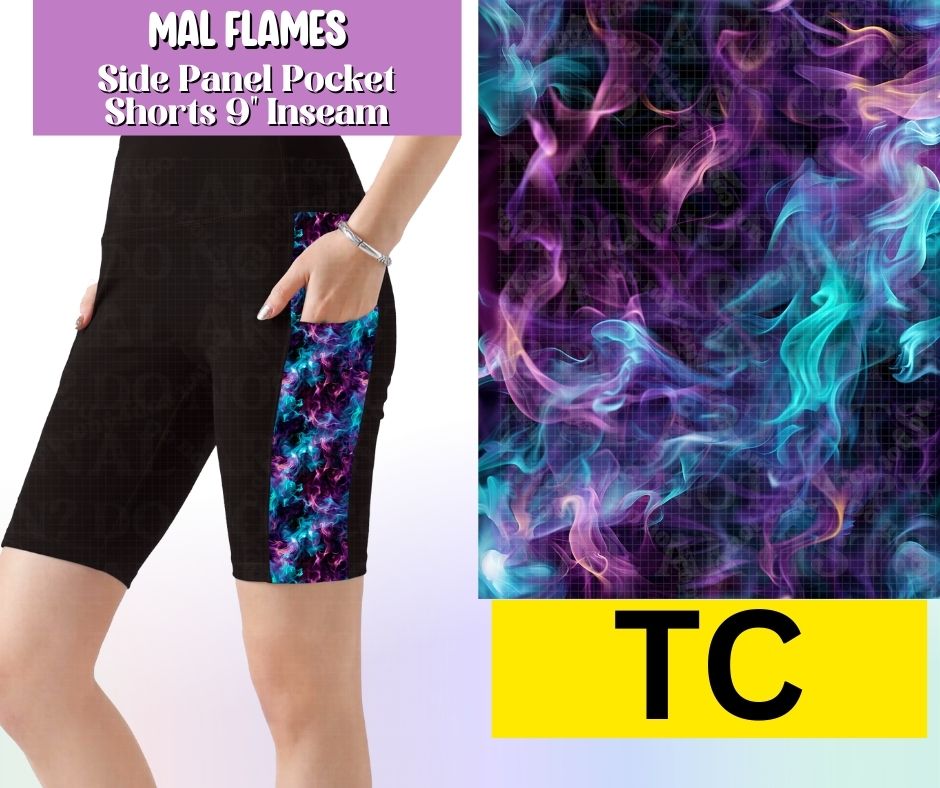 Mal Flames Side Panel Pocket Jamaica Shorts