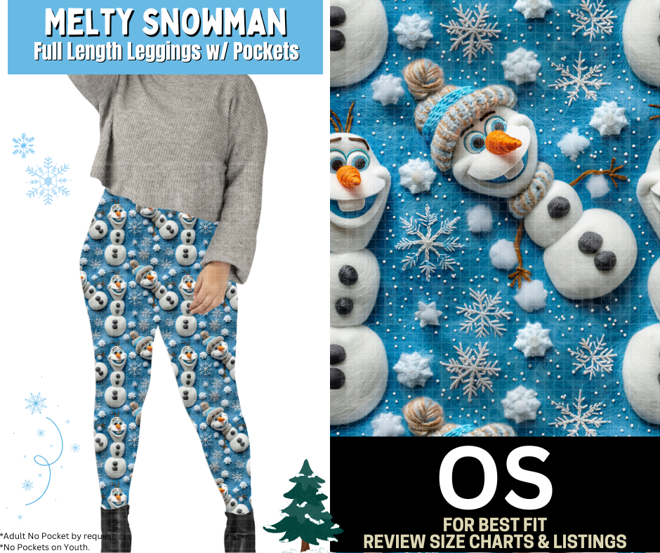 Melty Snowman Full Length Leggings w/ Pockets