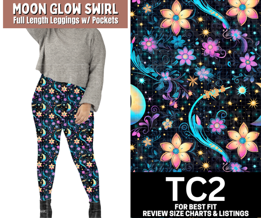 Moon Glow Swirl Full Length Leggings w/ Pockets