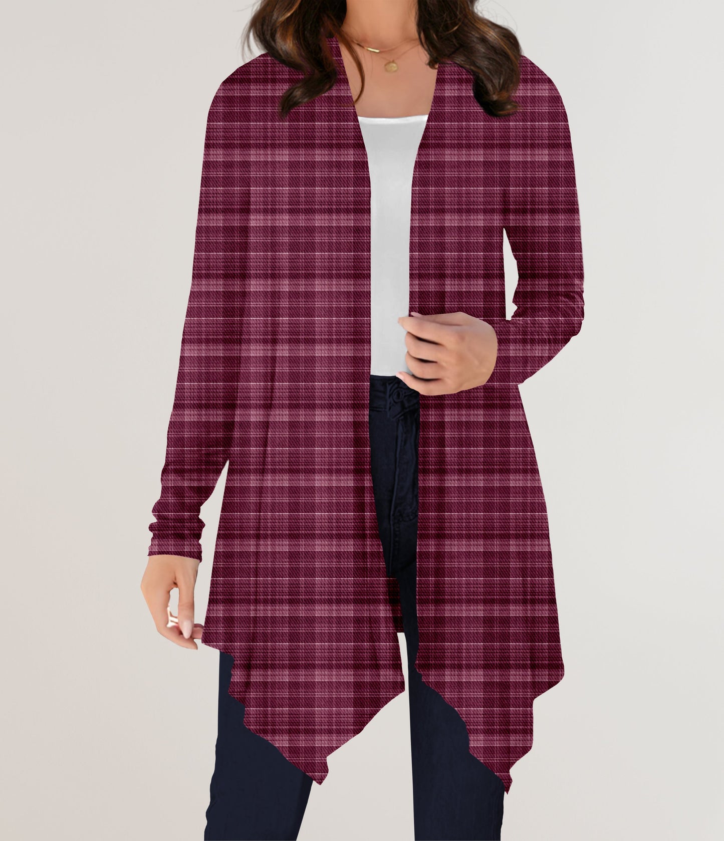 RTS - Mulberry Plaid Cardigan w/ Pockets