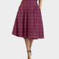 RTS - Mulberry Plaid Swing Skirt w/ Pockets