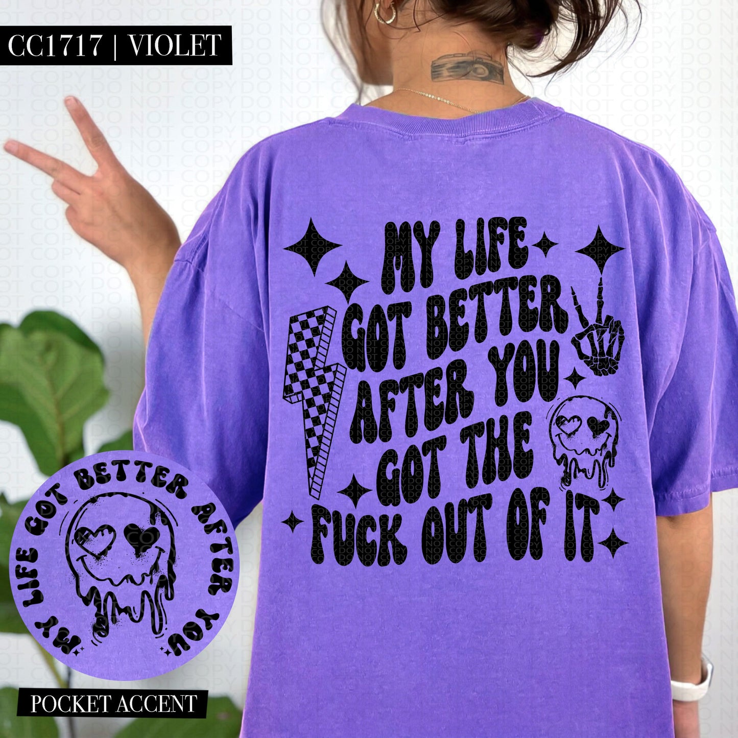 LIFE GOT BETTER POCKET PRINT DOUBLE SIDED TEE