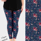 RTS - Navy Rose Bouquet Leggings w/ Pockets