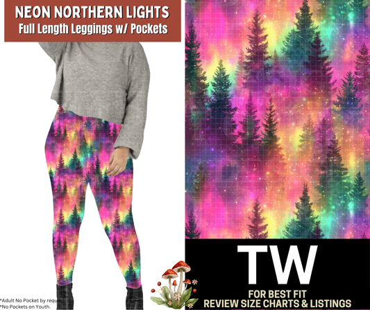 Neon Northern Lights Full Length Leggings w/ Pockets