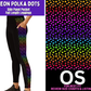 Neon Polka Dots Side Panel Pocket Full Length Leggings