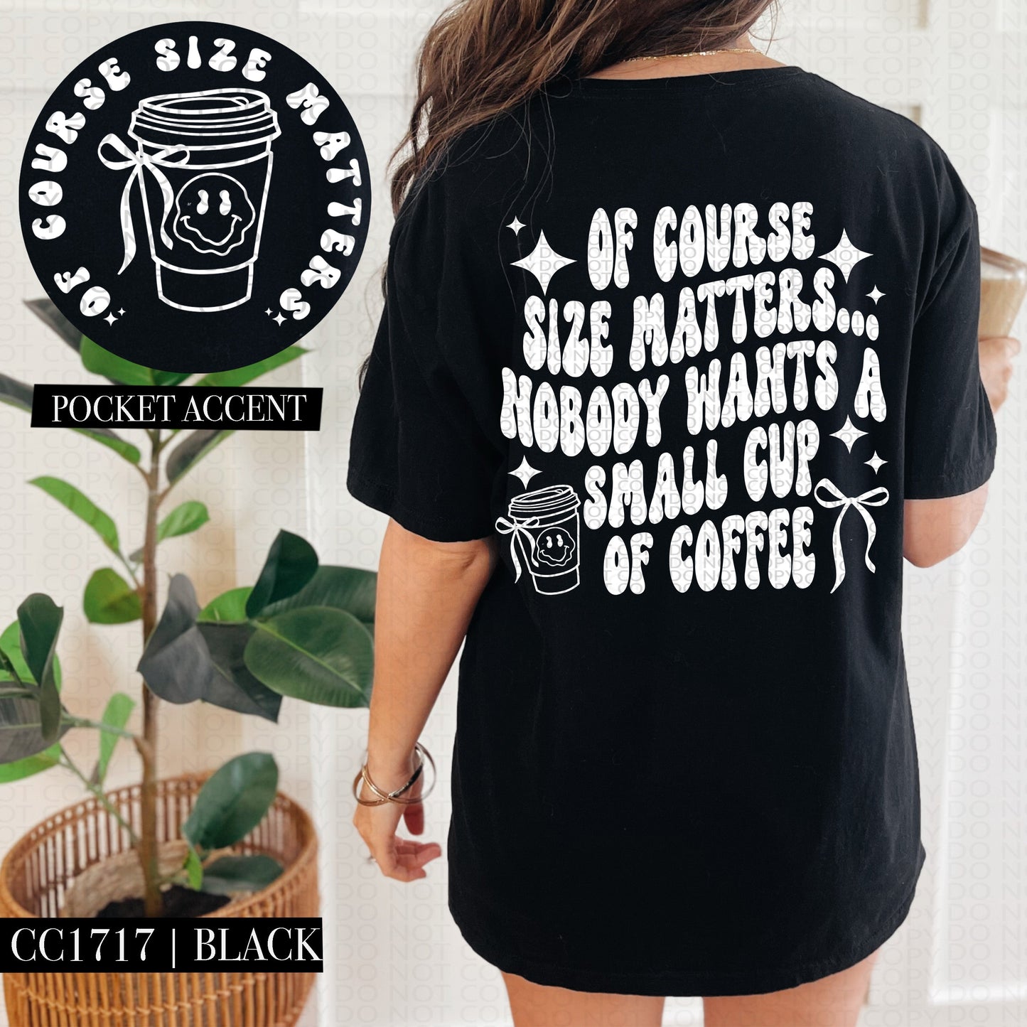 SIZE MATTERS POCKET PRINT DOUBLE SIDED TEE