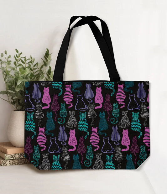 RTS - Pattern Kitty Cats Tote Bag