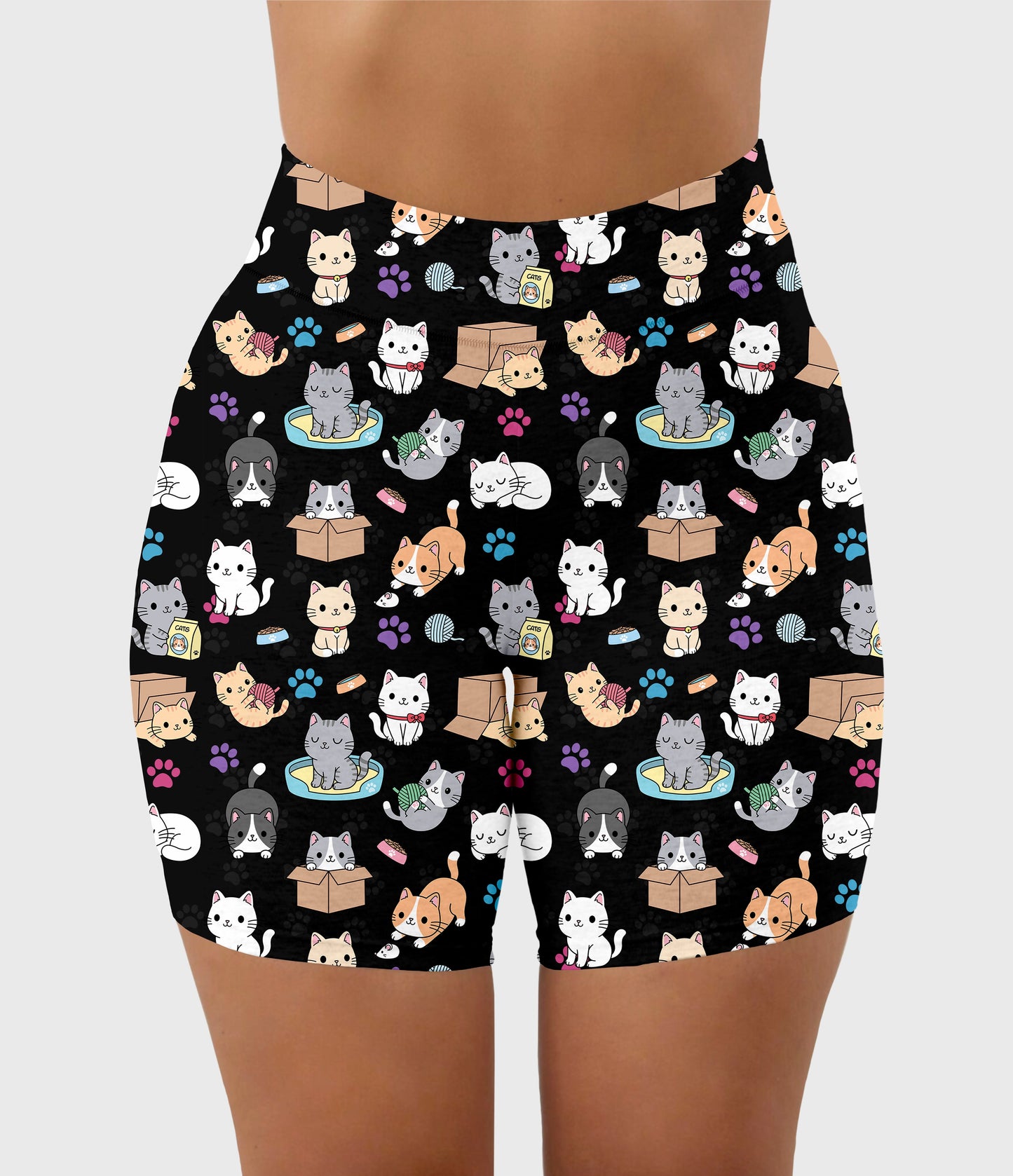 RTS - Playful Kittens Biker Shorts