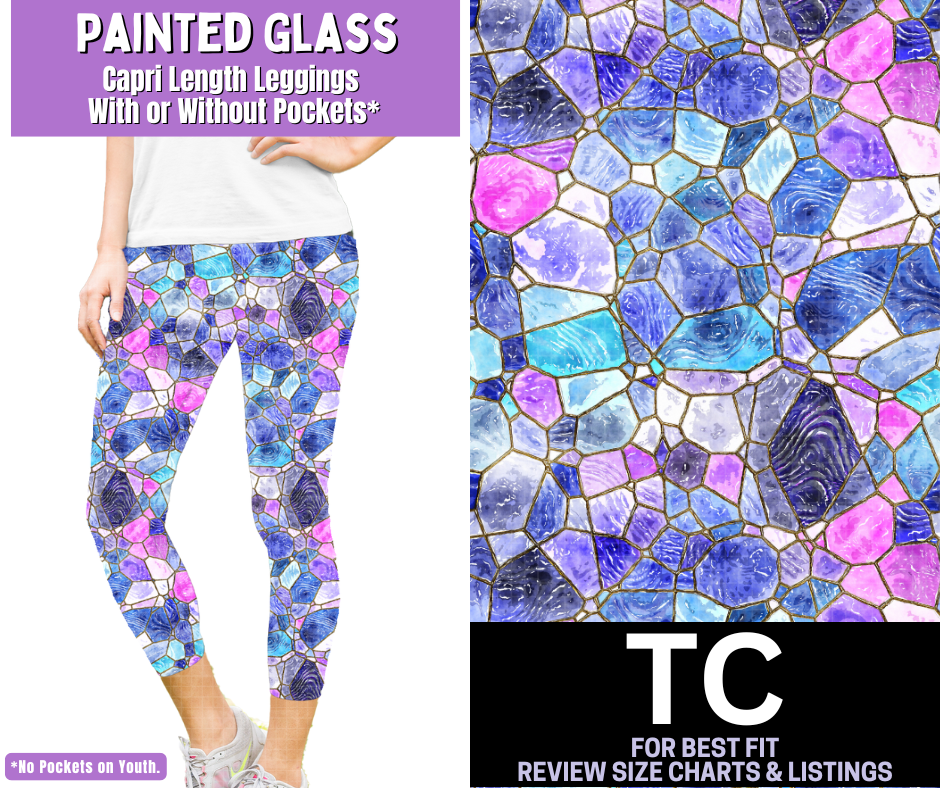 Painted Glass Capri Length Leggings w/ Pockets