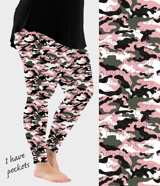 RTS - Pink Camo Leggings w/ Pockets