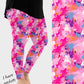 RTS - Pink Paint Splatter Leggings w/ Pockets