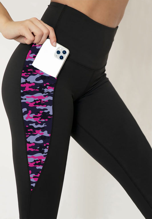 RTS - Pink and Purple Camo Leggings w/ Triangle Sport Pockets