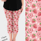 RTS - Pink Strawberry Capri Leggings w/ Pockets