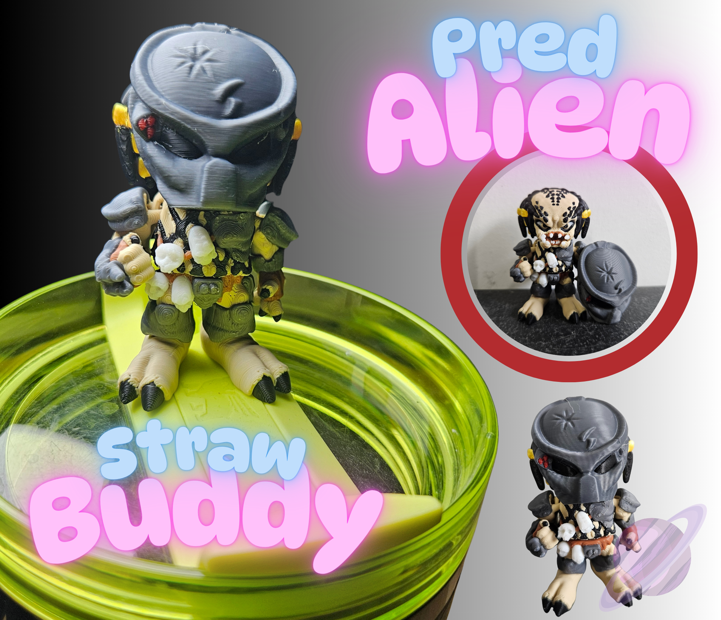 PRED ALIEN-3D PRINTED STRAW BUDDY