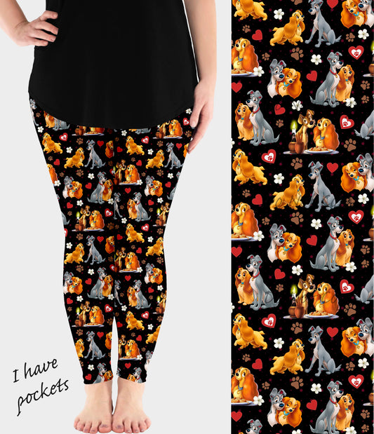 RTS - Pups in Love Leggings w/ Pockets