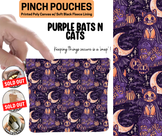 Purple Bats N Cats Pinch Pouches